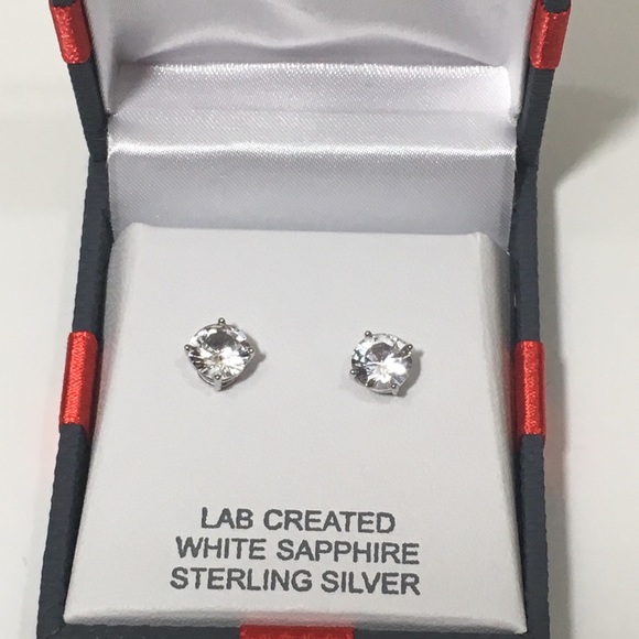 HELD for Shondrae! 2.5 Ct Sapphire SS Earrings NWT - Picture 4 of 5